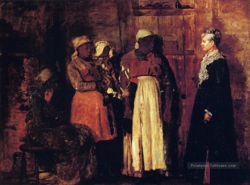  Vieille Tableaux - Une visite de la vieille maîtresse réalisme peintre Winslow Homer
